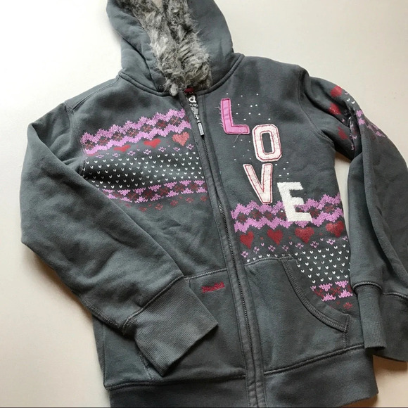 Mudd XS/S Hoodie Sweatshirt Girls Grey - Picture 1 of 4